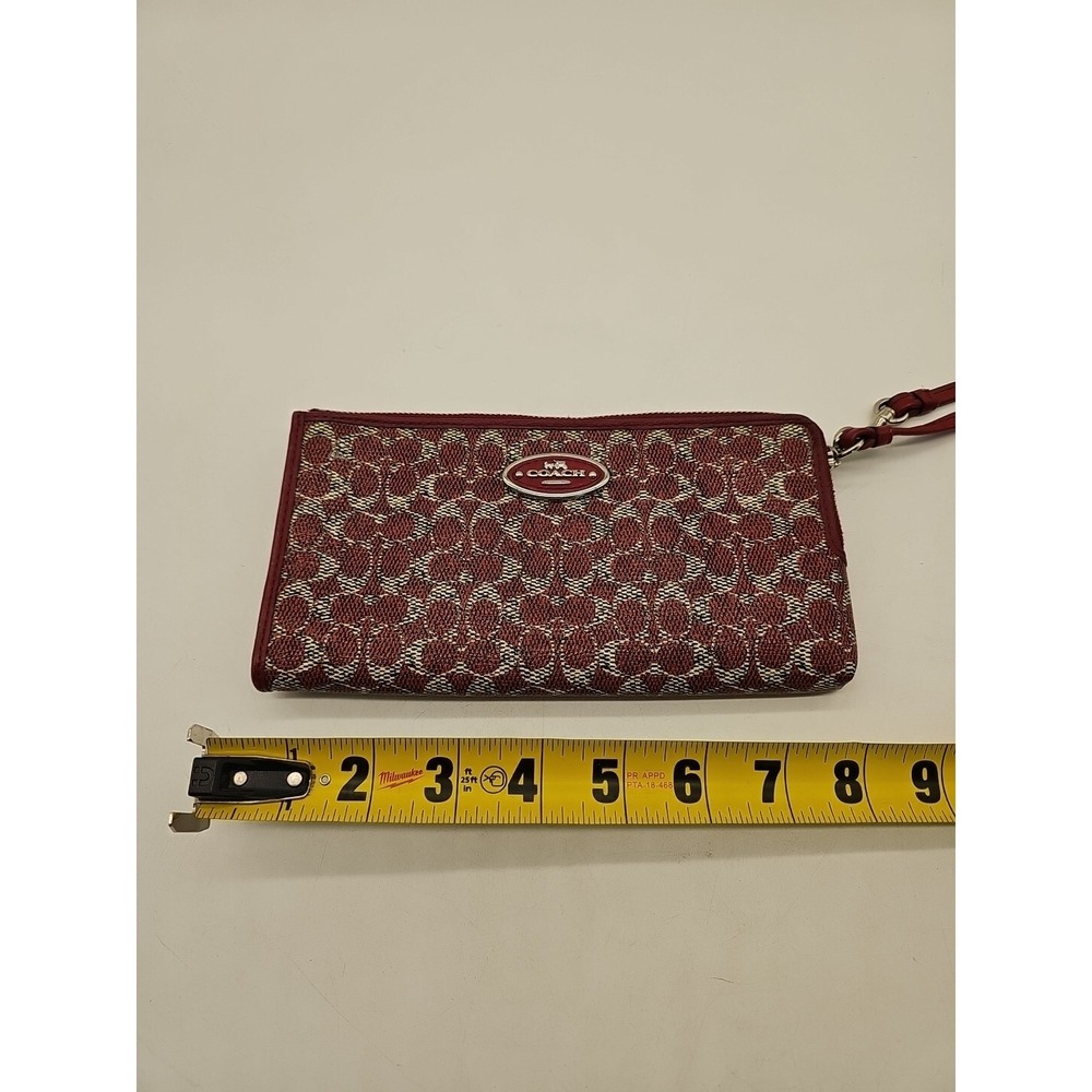 COACH wristlet wallet Coated Canvas SV/Red‎ zip